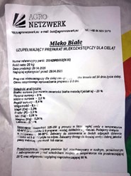 Mleko dla cieląt bez GMO 20 kg od 14 dnia życia